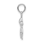 De-Ani Sterling Silver Rhodium-Plated Polished Big and Little Cats Pendant - Image 2