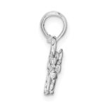 De-Ani Sterling Silver Rhodium-Plated Polished Elephant Pendant - Image 2