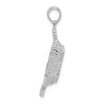 De-Ani Sterling Silver Rhodium-Plated Polished 3D Rectangular Basket Pendant - Image 2