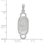 De-Ani Sterling Silver Rhodium-Plated Polished 3D Rectangular Basket Pendant - Image 3
