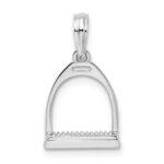 De-Ani Sterling Silver Rhodium-plated Polished 3D Horse Stirrup Pendant