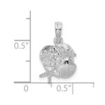De-Ani Sterling Silver Rhodium-Plated Polished Shell Cluster Pendant - Image 3