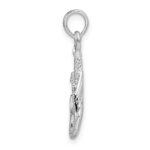 De-Ani Sterling Silver Polished Happy Birthday Slice of Cake Pendant - Image 2