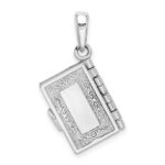 De-Ani Sterling Silver Rhodium-Plated Moveable 3D Lord's Prayer Bible Pendant - Image 4