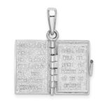 De-Ani Sterling Silver Rhodium-Plated Moveable 3D Lord's Prayer Bible Pendant - Image 6