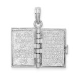 De-Ani Sterling Silver Rhodium-Plated Moveable 3D Spanish Santa Biblia Pendant - Image 7