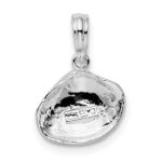 De-Ani Sterling Silver Rhodium-Plated Polished Clam Shell Pendant - Image 4