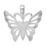 De-Ani Sterling Silver Rhodium-plated Diamond-Cut Cut-Out Butterfly Pendant - Image 4