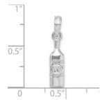 De-Ani Sterling Silver Rhodium-Plated Polished Wine Bottle Pendant - Image 3