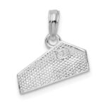 De-Ani Sterling Silver Rhodium-Plated Polished Cheese Wedge Pendant - Image 4