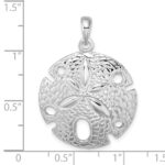 De-Ani Sterling Silver Rhodium-Plated Polished Large Sand Dollar Pendant - Image 3
