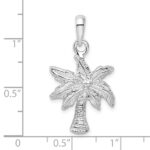 De-Ani Sterling Silver Rhodium-Plated Polished Palm Tree Pendant - Image 3