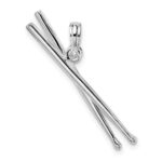 De-Ani Sterling Silver Rhodium-Plated Polished Moveable 3D Drumsticks Pendant - Image 4