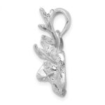 De-Ani Sterling Silver Rhodium-Plated Polished 8-point Buck Deer Head Pendant - Image 2