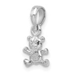 De-Ani Sterling Silver Rhodium-Plated Polished 3D Mini Bear Pendant - Image 5