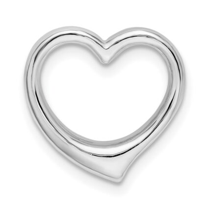 De-Ani Sterling Silver Rhodium-plated Polished 3D Solid Floating Heart Pendant