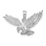 De-Ani Sterling Silver Rhodium-Plated Textured 3D Landing Eagle Pendant - Image 4