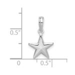 De-Ani Sterling Silver Rhodium-Plated Polished 3D Star Pendant - Image 3