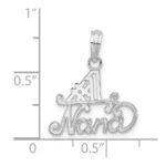 De-Ani Sterling Silver Rhodium-plated Polished #1 NANA Pendant - Image 3