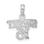De-Ani Sterling Silver Rhodium-plated Polished SWEET 16 Pendant - Image 4