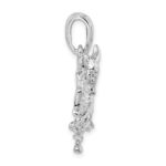 De-Ani Sterling Silver Rhodium-Plated Polished Raging Bull Pendant - Image 2