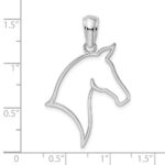 De-Ani Sterling Silver Rhodium-Plated Polished Cut-Out Horse Head Pendant - Image 3
