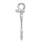 De-Ani Sterling Silver Rhodium-Plated Polished and Textured 3D Anchor Pendant - Image 2