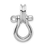 De-Ani Sterling Silver Rhodium-Plated 3D Large Shackle Link with Pulley Pendant - Image 4