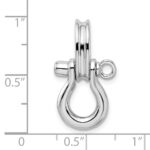 De-Ani Sterling Silver Rhodium-Plated 3D Medium Shackle Link with Pulley Pendant - Image 3