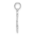 De-Ani Sterling Silver Rhodium-Plated Polished Cut-Out Heart with Tassel Pendant - Image 2