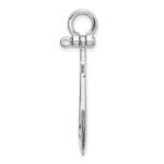 De-Ani Sterling Silver Rhodium-Plated Polished 3D Anchor Pendant - Image 2