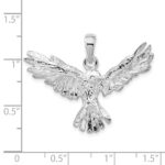 De-Ani Sterling Silver Rhodium-Plated Polished Flying Eagle Pendant - Image 3