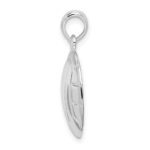 De-Ani Sterling Silver Rhodium-Plated Polished Volleyball Pendant - Image 2