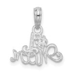 De-Ani Sterling Silver Rhodium-plated Polished #1 MOM Script Pendant - Image 4