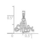 De-Ani Sterling Silver Rhodium-plated Polished #1 MOM Script Pendant - Image 3