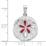 De-Ani Sterling Silver Rhodium-Plated Polished Enameled Sand Dollar Pendant - Image 3