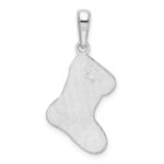 De-Ani Sterling Silver Rhodium-Plated Enameled HO HO HO Stocking Pendant - Image 4