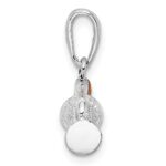 De-Ani Sterling Silver Rhodium-Plated Polished 3D Enameled Golf Bag Pendant - Image 3