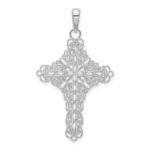 De-Ani Sterling Silver Rhodium-Plated Polished Enameled Filigree Cross Pendant - Image 4