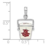 De-Ani Sterling Silver Rhodium-Plated 3D Moveable Enameled Chinese Takeout Pendant - Image 3