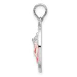 De-Ani Sterling Silver Rhodium-Plated Enameled Turks and Caicos with Shell Pendant - Image 2