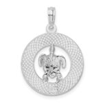 De-Ani Sterling Silver Rhodium-Plated Enameled Turks and Caicos with Turtle Pendant - Image 4