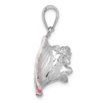De-Ani Sterling Silver Rhodium-Plated Enameled Large Conch Shell Pendant - Image 2