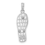 De-Ani Sterling Silver Rhodium-Plated 3D Enameled Beach Scene Flip-flop Pendant - Image 4