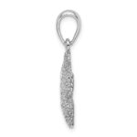 De-Ani Sterling Silver Rhodium-Plated Textured Starfish with 14k Accent Pendant - Image 2