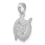 De-Ani Sterling Silver Rhodium-Plated Polished 3D Pisces Zodiac Pendant - Image 5