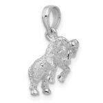 De-Ani Sterling Silver Rhodium-Plated Polished 3D Aries Zodiac Pendant - Image 5