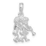 De-Ani Sterling Silver Rhodium-Plated Polished 3D Gemini Zodiac Pendant - Image 4