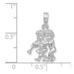 De-Ani Sterling Silver Rhodium-Plated Polished 3D Gemini Zodiac Pendant - Image 3