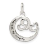 Sterling Silver Heart Believe in Yourself Pendant